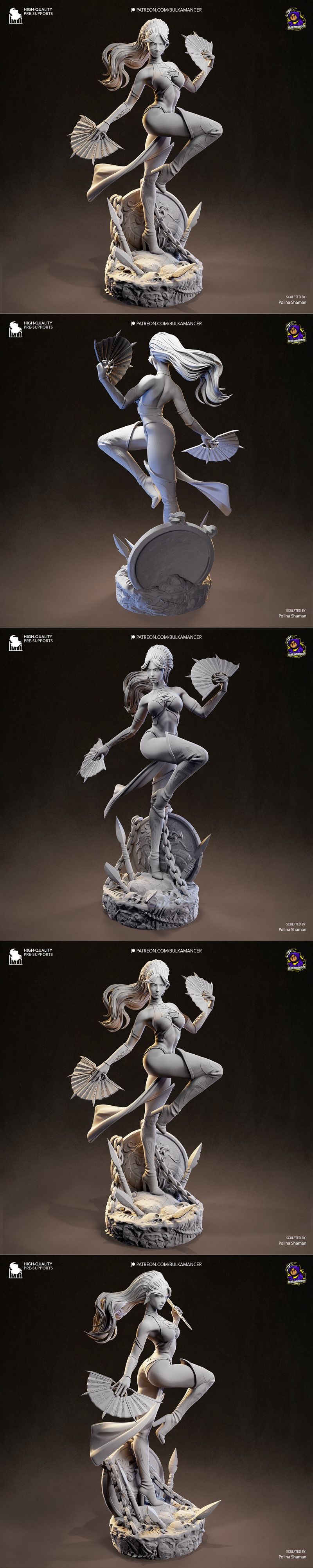 3D打印模型：《真人快打》凯塔娜角色雕塑|Bulkamancer Sculpts – Kitana (Mortal Kombat) – 3D Print Model STL