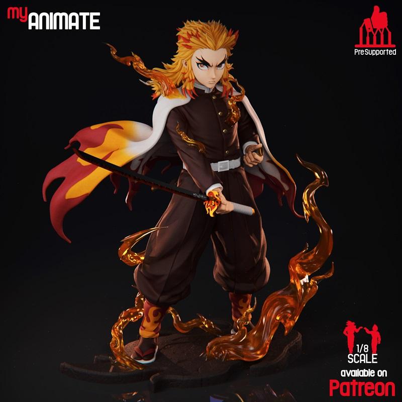 我的动画-鬼灭之刃-灶门炭治郎 3D打印模型|MyAnimate – Rengoku (DemonSlayer) – 3D Print Model STL