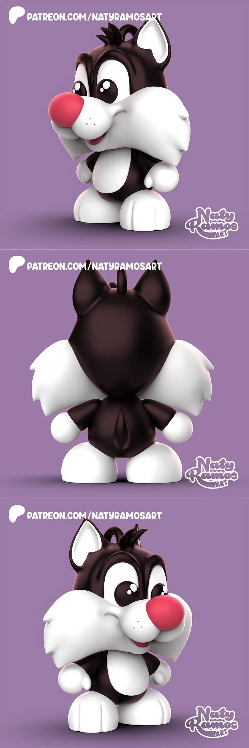 Naty Ramos 3D打印模型：Sylvester 可爱风格角色|Naty Ramos Art – Sylvester Kawaii – 3D Print Model STL