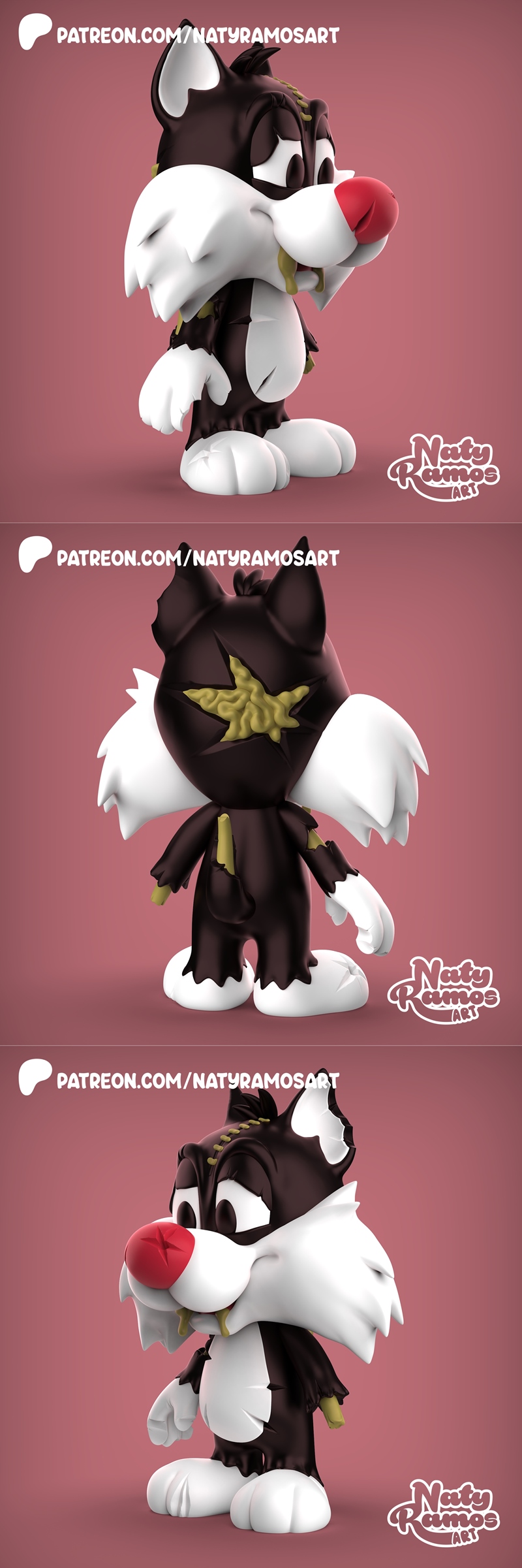 Naty Ramos 3D打印模型：赛尔维斯特Chibi僵尸|Naty Ramos Art – Sylvester Chibi Zombie – 3D Print Model STL