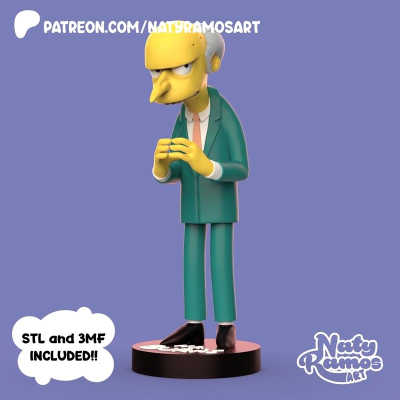 Naty Ramos 艺术作品：Mr. Burns 3D打印模型|Naty Ramos Art – Mr. Burns – 3D Print Model STL