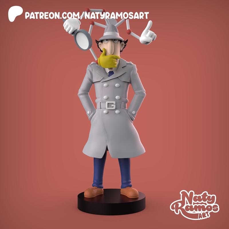 Naty Ramos 3D打印模型：Inspector Gagdet角色造型|Naty Ramos Art – Inspector Gagdet – 3D Print Model STL