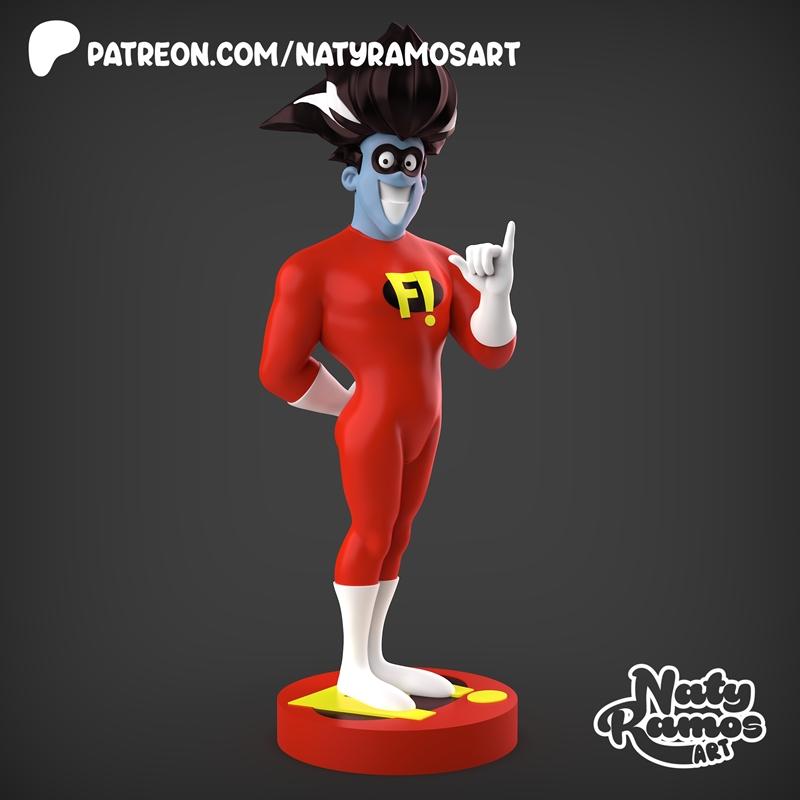 Naty Ramos 3D打印模型：Freakazoid角色造型|Naty Ramos Art – Freakazoid – 3D Print Model STL