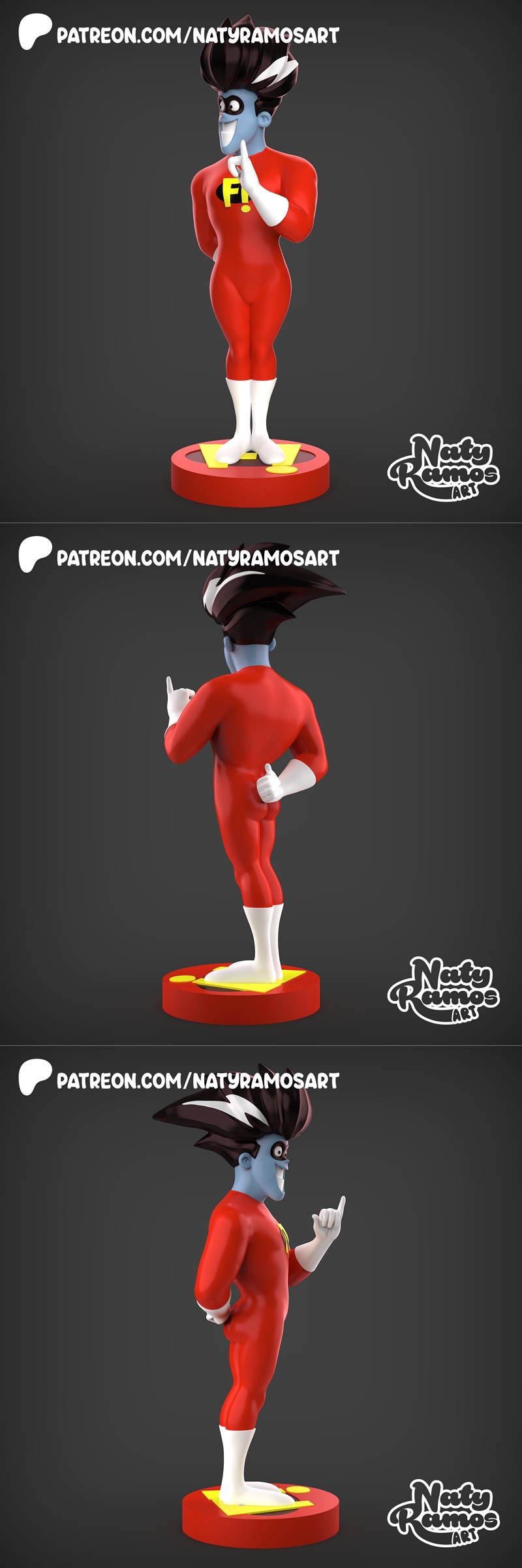 Naty Ramos 3D打印模型：Freakazoid角色造型|Naty Ramos Art – Freakazoid – 3D Print Model STL