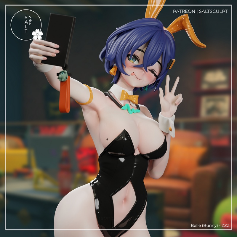 SaltSculpt匠心打造《崩坏：星穹铁道》兔耳角色3D打印模型|SaltSculpt – Belle (Bunny) – Zenless Zone Zero – 3D Print Model