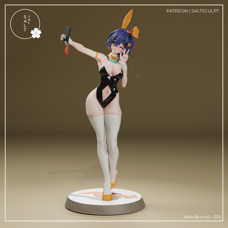SaltSculpt匠心打造《崩坏：星穹铁道》兔耳角色3D打印模型|SaltSculpt – Belle (Bunny) – Zenless Zone Zero – 3D Print Model