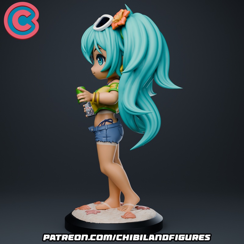 3D打印米库巴西限定萌系人物模型|Chibi Land Figures – Hatsune Miku Brazil – 3D Print Model