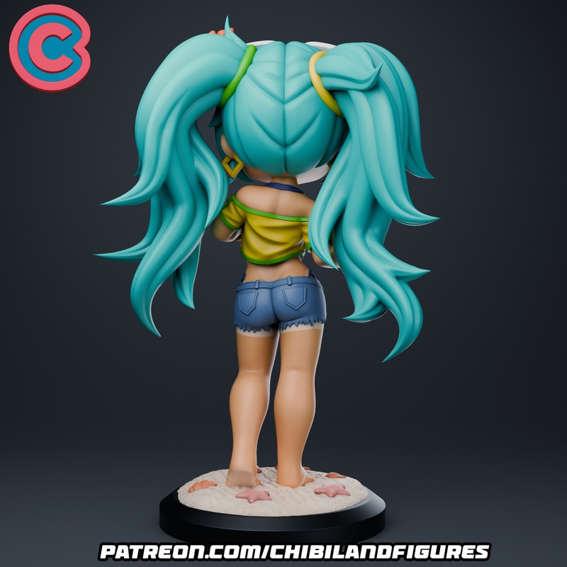 3D打印米库巴西限定萌系人物模型|Chibi Land Figures – Hatsune Miku Brazil – 3D Print Model