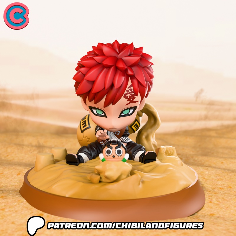 Naruto Gaara 3D打印手办模型|Chibi Land Figures – Naruto – Gaara – 3D Print Model