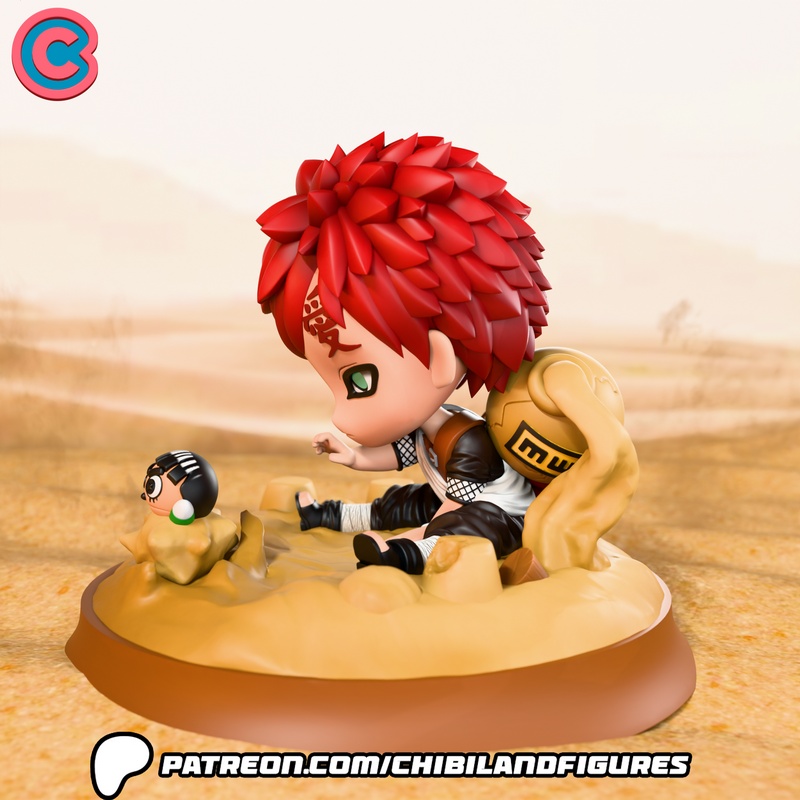 Naruto Gaara 3D打印手办模型|Chibi Land Figures – Naruto – Gaara – 3D Print Model