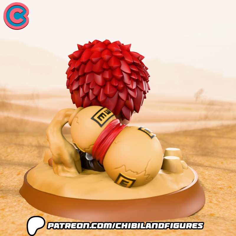 Naruto Gaara 3D打印手办模型|Chibi Land Figures – Naruto – Gaara – 3D Print Model