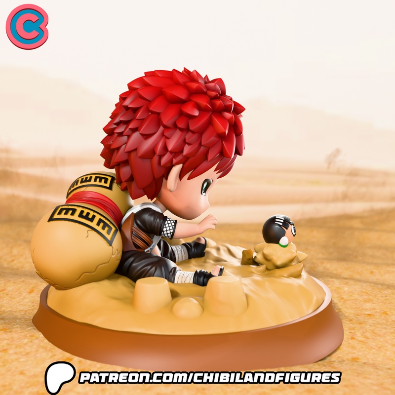 Naruto Gaara 3D打印手办模型|Chibi Land Figures – Naruto – Gaara – 3D Print Model