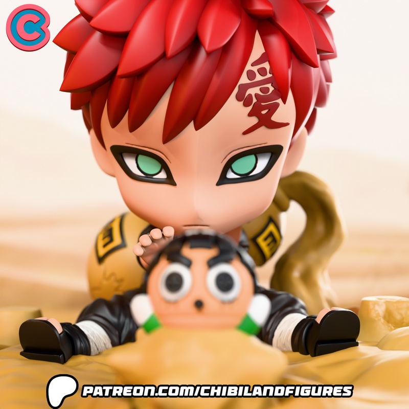 Naruto Gaara 3D打印手办模型|Chibi Land Figures – Naruto – Gaara – 3D Print Model