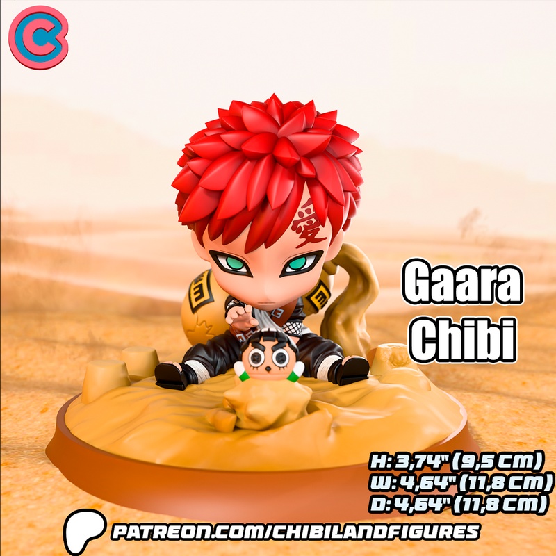 Naruto Gaara 3D打印手办模型|Chibi Land Figures – Naruto – Gaara – 3D Print Model