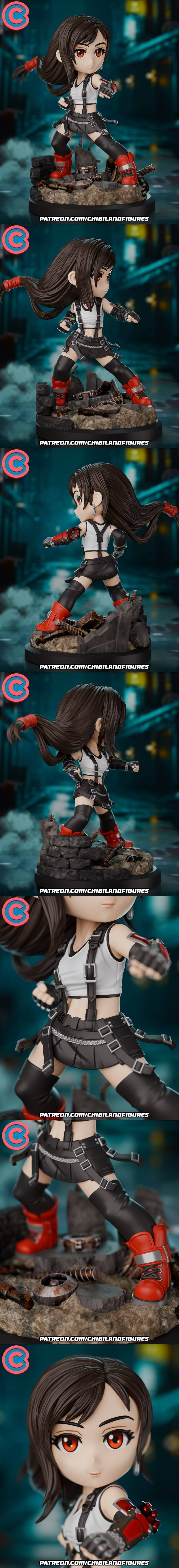 泰拉小人模型——蒂法3D打印雕塑|Chibi Land Figures – Tifa Chibi – 3D Print Model STL