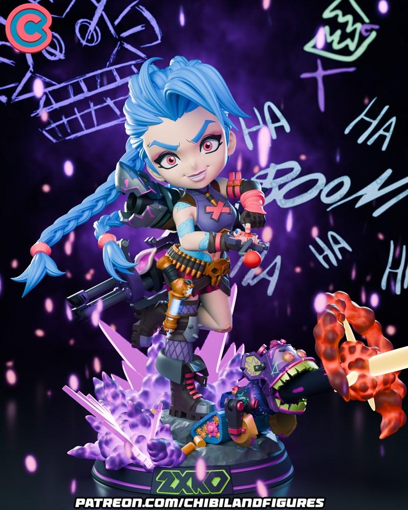 Jinx 3D打印可打印模型|Chibi Land Figures – Jinx Chibi – 3D Print Model STL