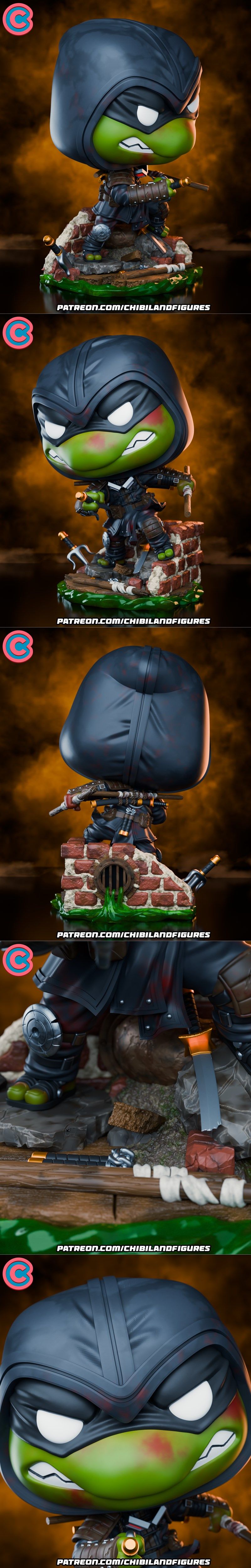 Chibi风格角色模型——最后的剑士3D打印模型|Chibi Land Figures – The Last Ronin Funko – 3D Print Model STL