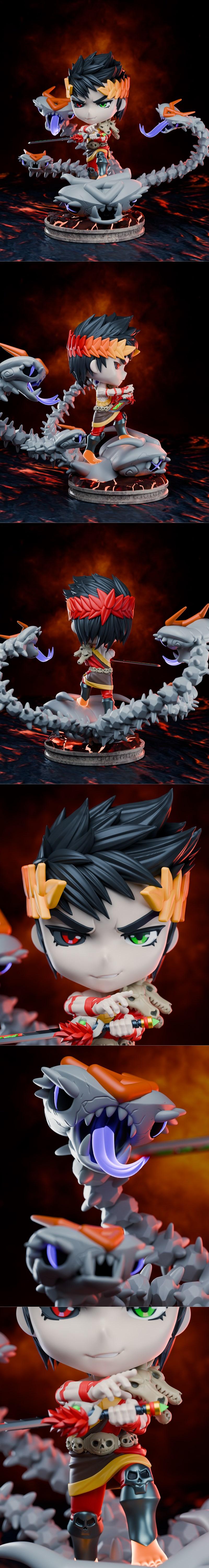 小尺寸玩偶模型——佐格鲁斯 3D打印雕塑|Chibi Land Figures – Zagreus – 3D Print Model STL