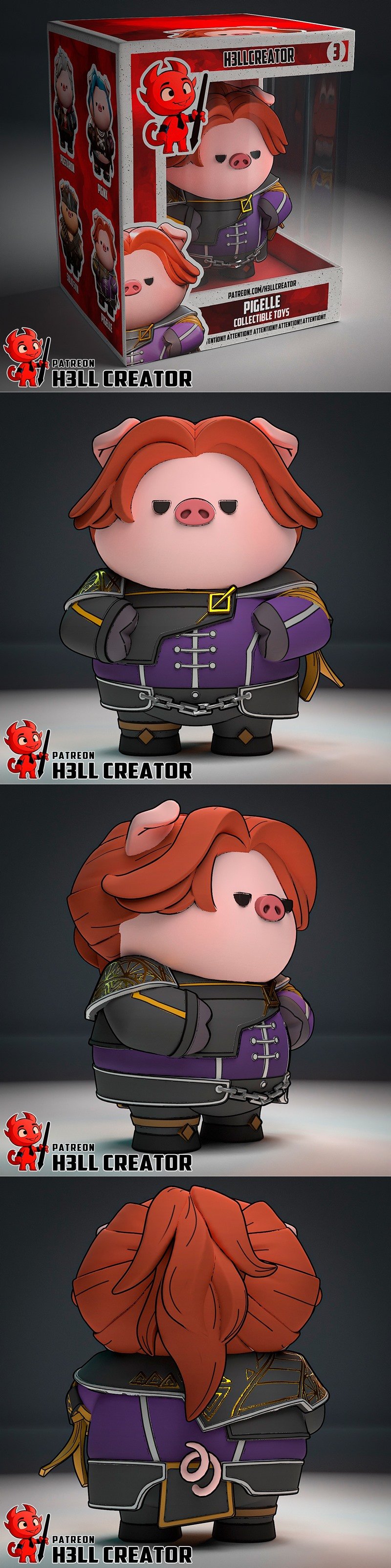 H3LL创作组 - Pigelle比例模型 - 3D打印可打印模型|H3LL Creator – Pigelle Scale – 3D Print Model STL