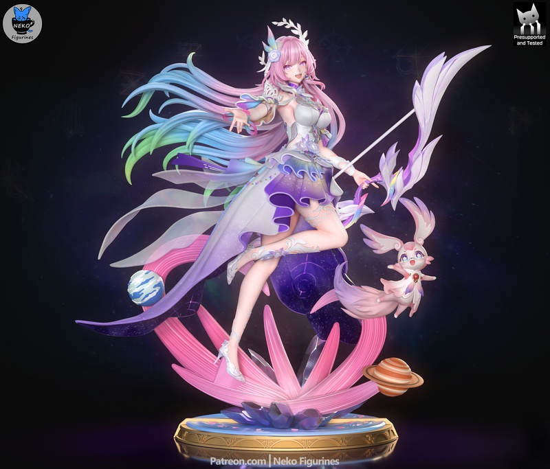 霍恩海星铁3D打印模型：赛蕾娜|Neko Figurines – Cyrene – Honkai Star Rail – 3D Print Model