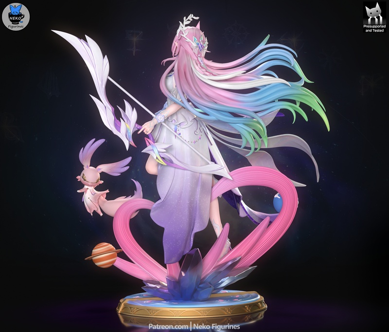 霍恩海星铁3D打印模型：赛蕾娜|Neko Figurines – Cyrene – Honkai Star Rail – 3D Print Model