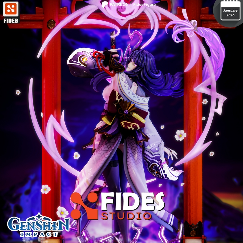 Fides Studio 3D打印模型：雷电将军——原神角色立体模型|Fides Studio – Raiden Ei – Genshin Impact – 3D Print Model