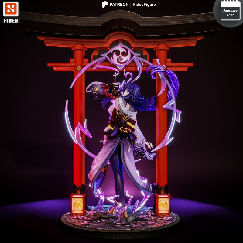 Fides Studio 3D打印模型：雷电将军——原神角色立体模型|Fides Studio – Raiden Ei – Genshin Impact – 3D Print Model