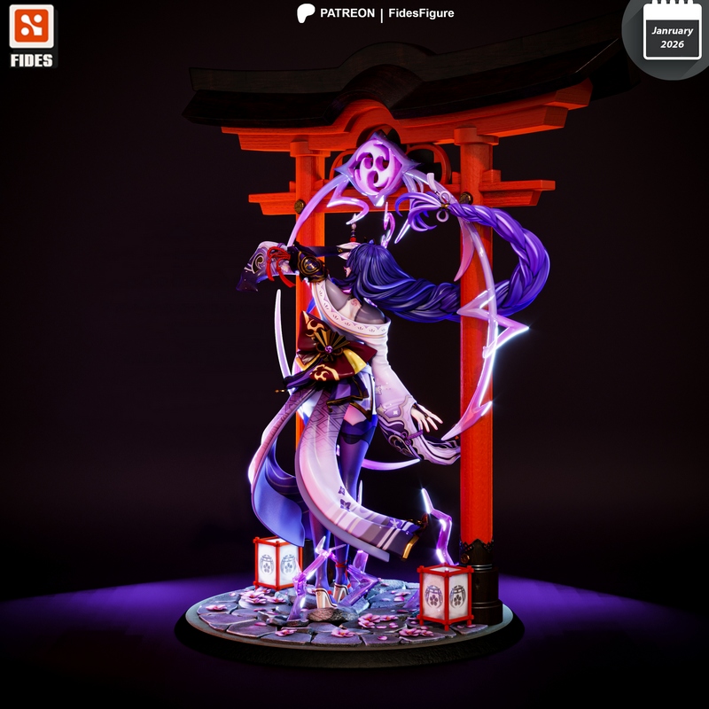 Fides Studio 3D打印模型：雷电将军——原神角色立体模型|Fides Studio – Raiden Ei – Genshin Impact – 3D Print Model
