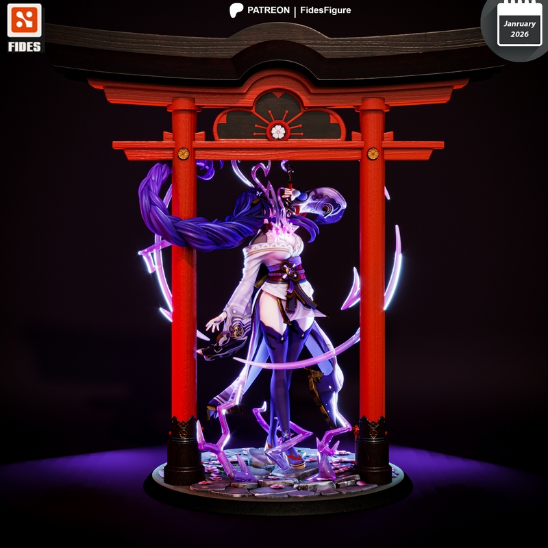 Fides Studio 3D打印模型：雷电将军——原神角色立体模型|Fides Studio – Raiden Ei – Genshin Impact – 3D Print Model