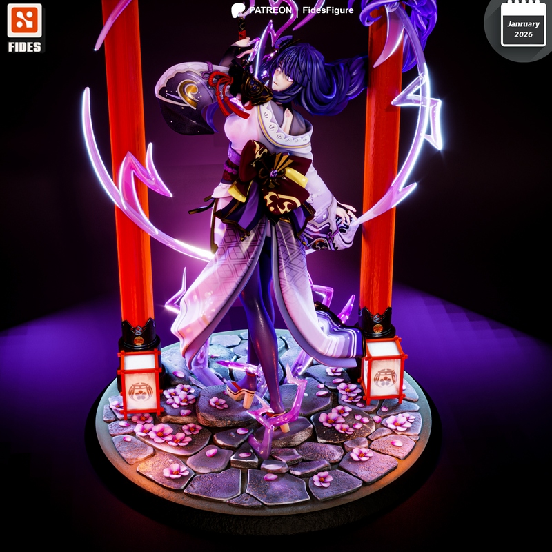 Fides Studio 3D打印模型：雷电将军——原神角色立体模型|Fides Studio – Raiden Ei – Genshin Impact – 3D Print Model