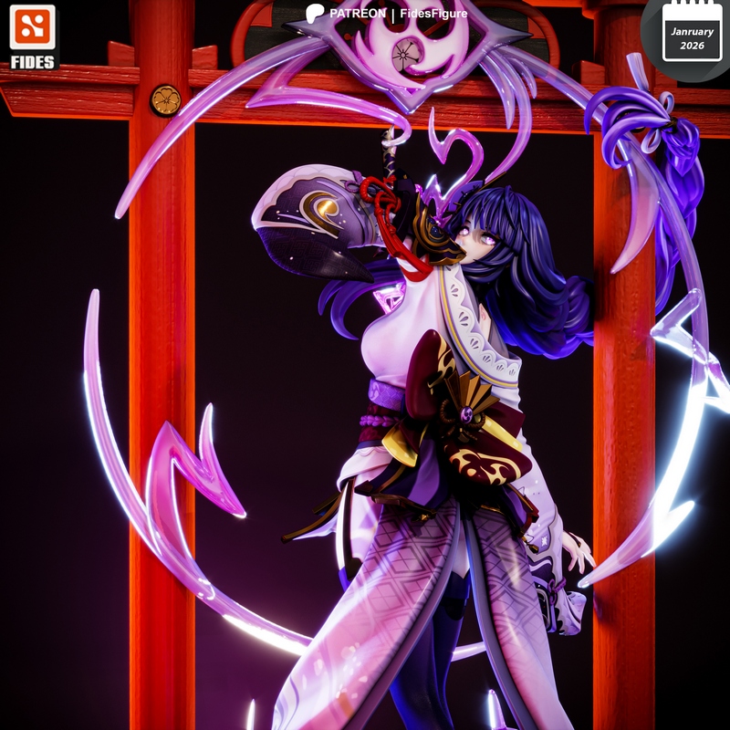 Fides Studio 3D打印模型：雷电将军——原神角色立体模型|Fides Studio – Raiden Ei – Genshin Impact – 3D Print Model