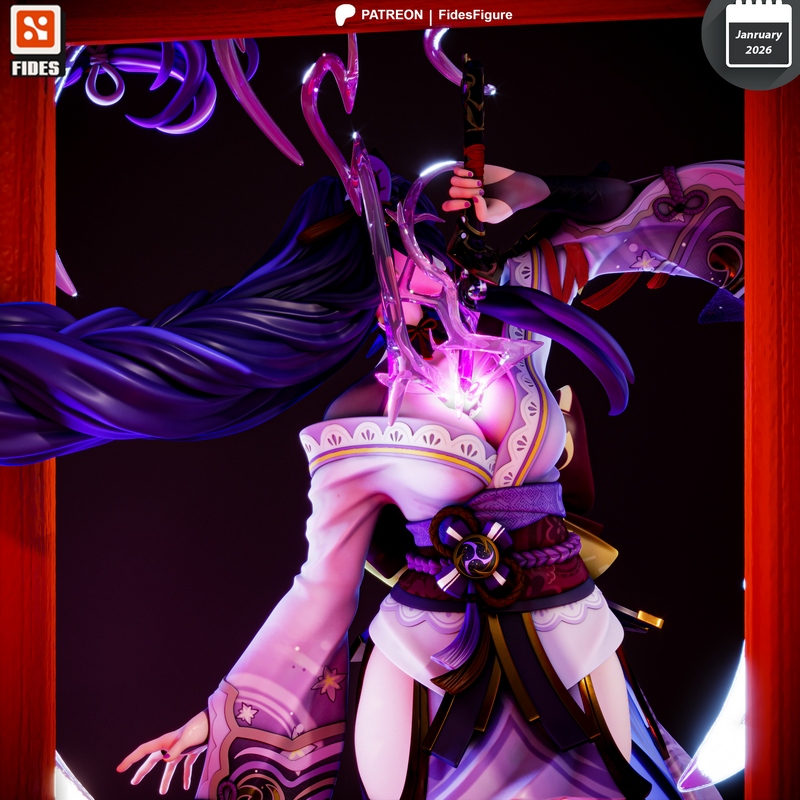 Fides Studio 3D打印模型：雷电将军——原神角色立体模型|Fides Studio – Raiden Ei – Genshin Impact – 3D Print Model