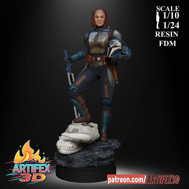 Artifex3D - 3D打印模型 - 波·卡坦·克瑞兹|Artifex3D – Bo Katan Kryze – 3D Print Model STL