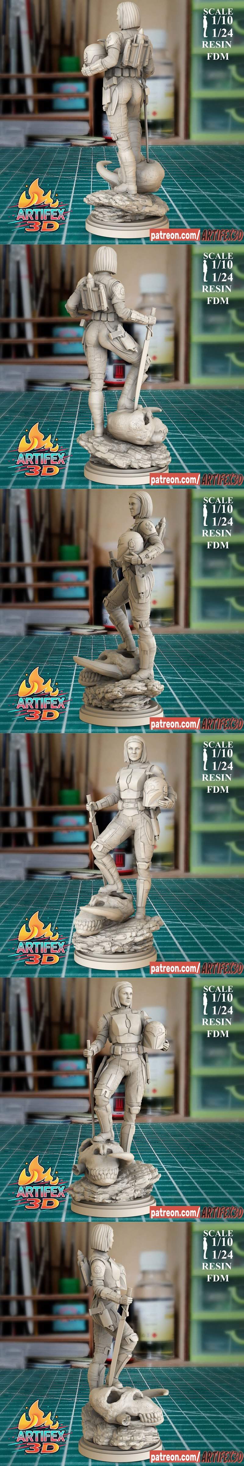 Artifex3D - 3D打印模型 - 波·卡坦·克瑞兹|Artifex3D – Bo Katan Kryze – 3D Print Model STL