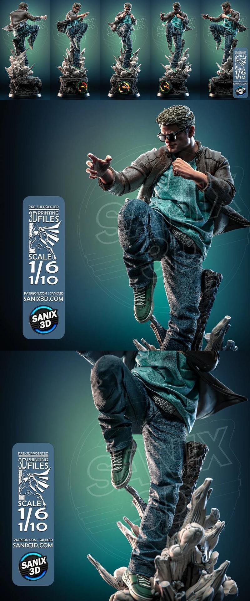 Sanix - 乔尼·凯奇 - 3D打印模型|Sanix – Johnny Cage – 3D Print Model STL