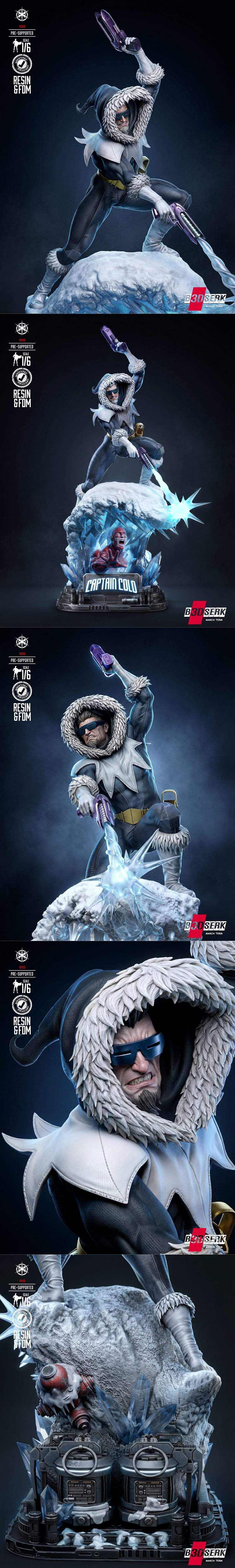 B3DSERK - 冷酷队长3D打印模型|B3DSERK – Captain Cold Sculpture – 3D Print Model STL