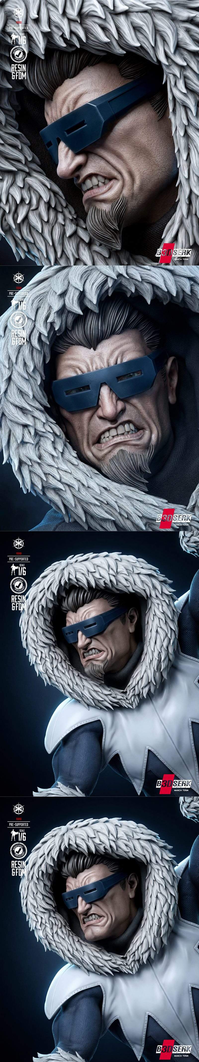 B3DSERK - 冷酷队长3D打印模型|B3DSERK – Captain Cold Sculpture – 3D Print Model STL