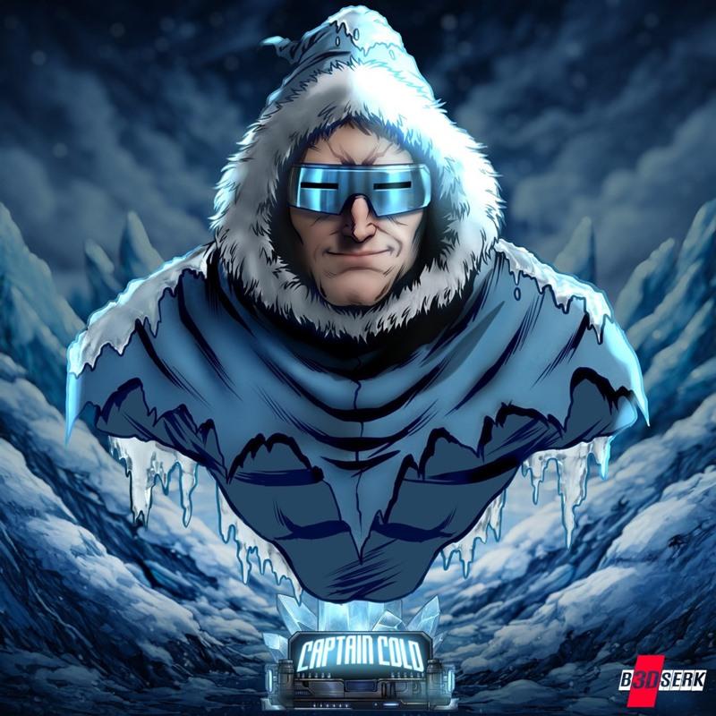 B3DSERK - 冷酷舰长 bust立体制作模型|B3DSERK – Captain Cold Bust Portrait – 3D Print Model STL