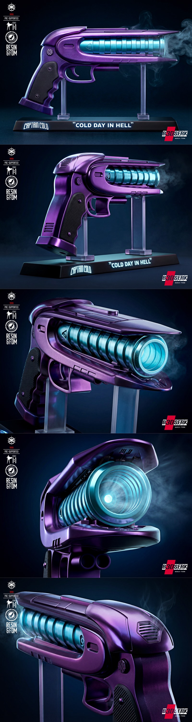 B3DSERK - 冷枪 captain cold - 3D打印模型|B3DSERK – Captain Cold Gun – 3D Print Model STL