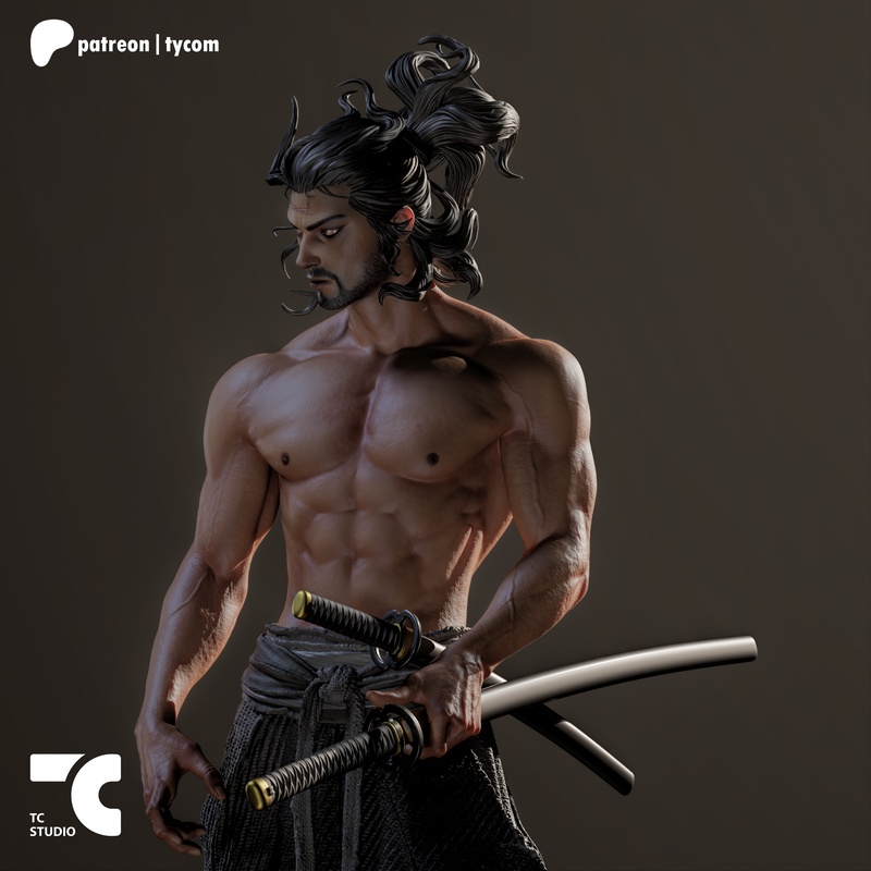 TC Studio - 木叶丸 - 3D打印模型|TC Studio – Miyamoto Musashi – 3D Print Model