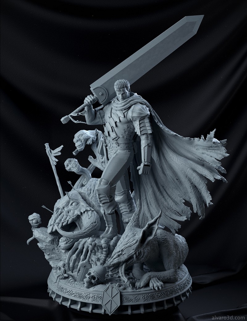 Guts 3D打印模型|Guts Statue – 3D Print Model