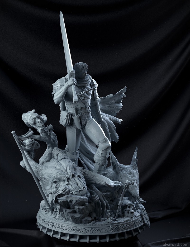 Guts 3D打印模型|Guts Statue – 3D Print Model