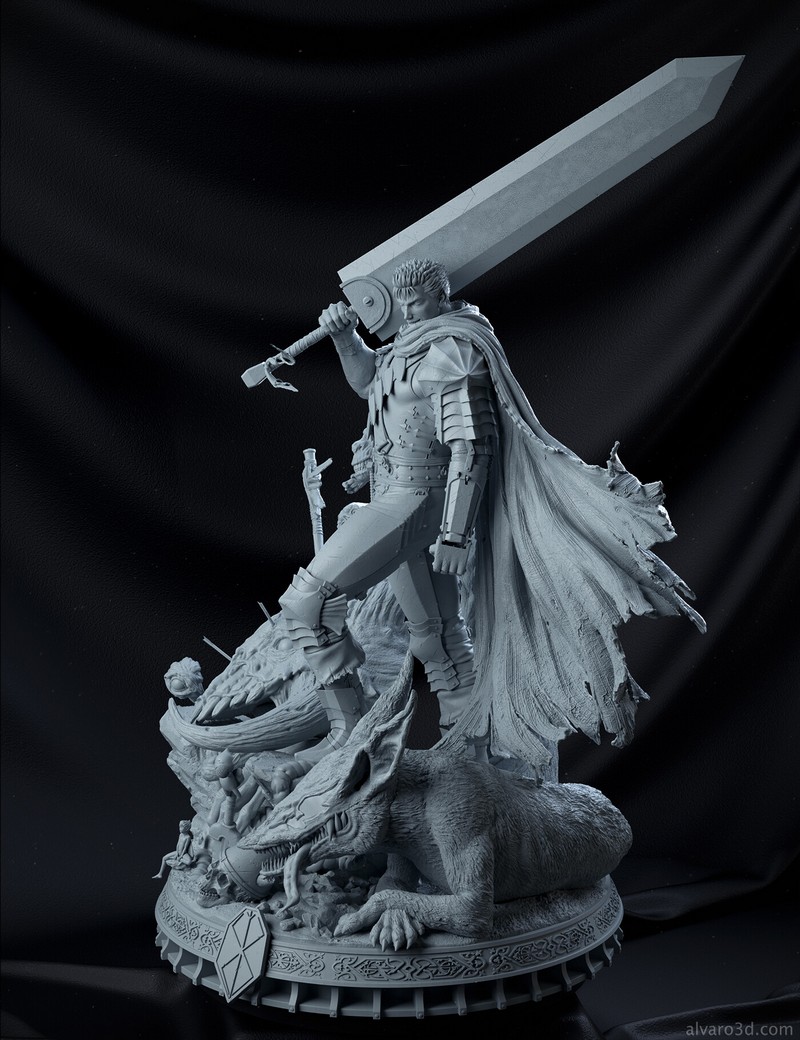 Guts 3D打印模型|Guts Statue – 3D Print Model
