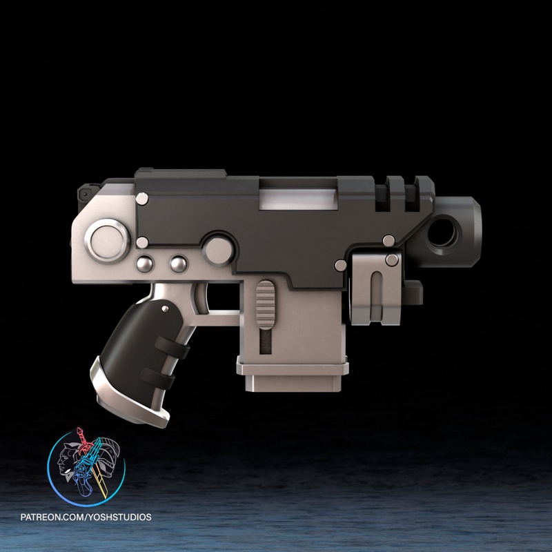 战锤巴尔特步枪 - 3D打印模型|Yosh Studios – Warhammer Bolter Pistol – 3D Print Model