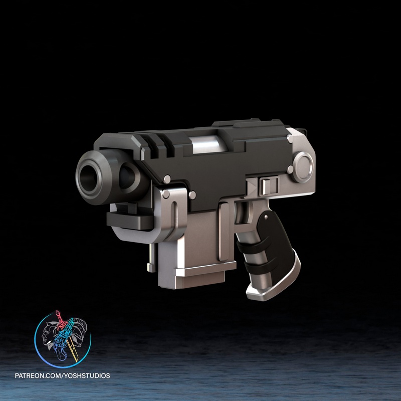 战锤巴尔特步枪 - 3D打印模型|Yosh Studios – Warhammer Bolter Pistol – 3D Print Model