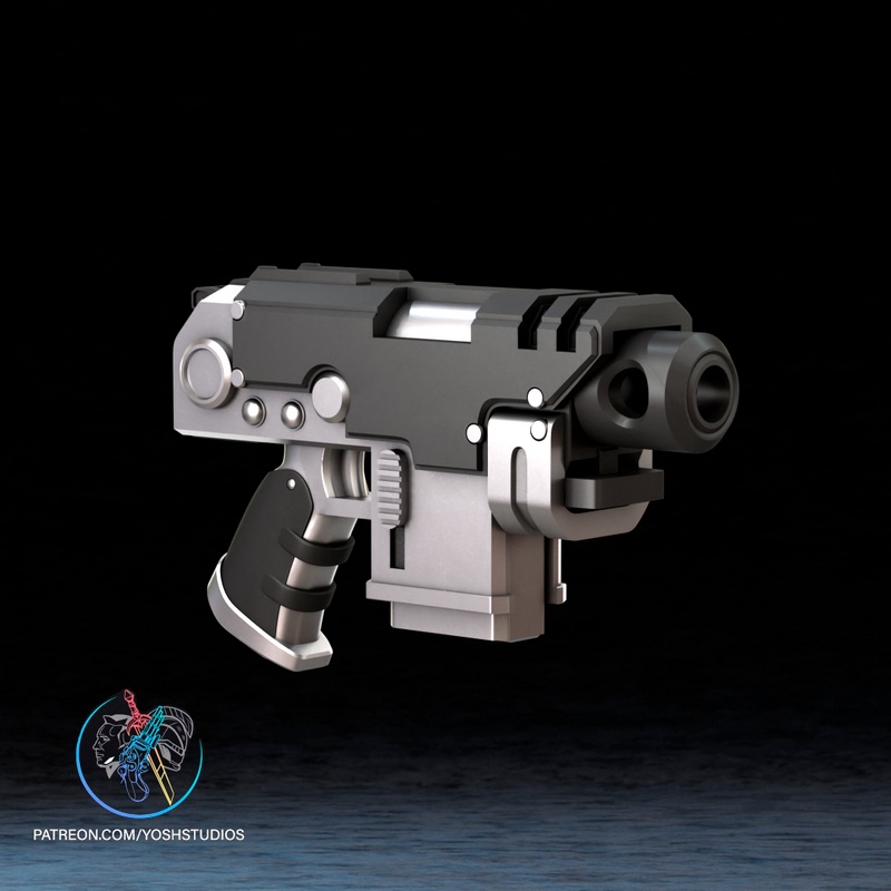 战锤巴尔特步枪 - 3D打印模型|Yosh Studios – Warhammer Bolter Pistol – 3D Print Model