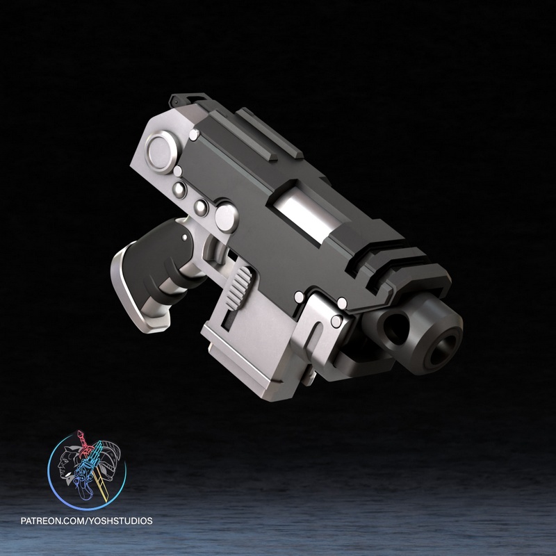 战锤巴尔特步枪 - 3D打印模型|Yosh Studios – Warhammer Bolter Pistol – 3D Print Model