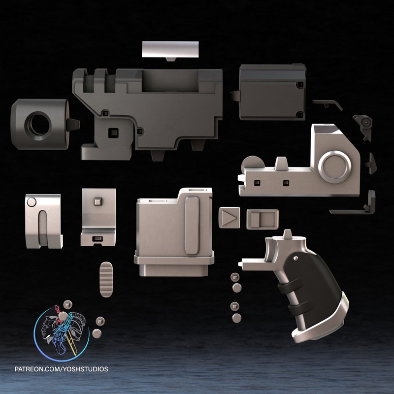 战锤巴尔特步枪 - 3D打印模型|Yosh Studios – Warhammer Bolter Pistol – 3D Print Model