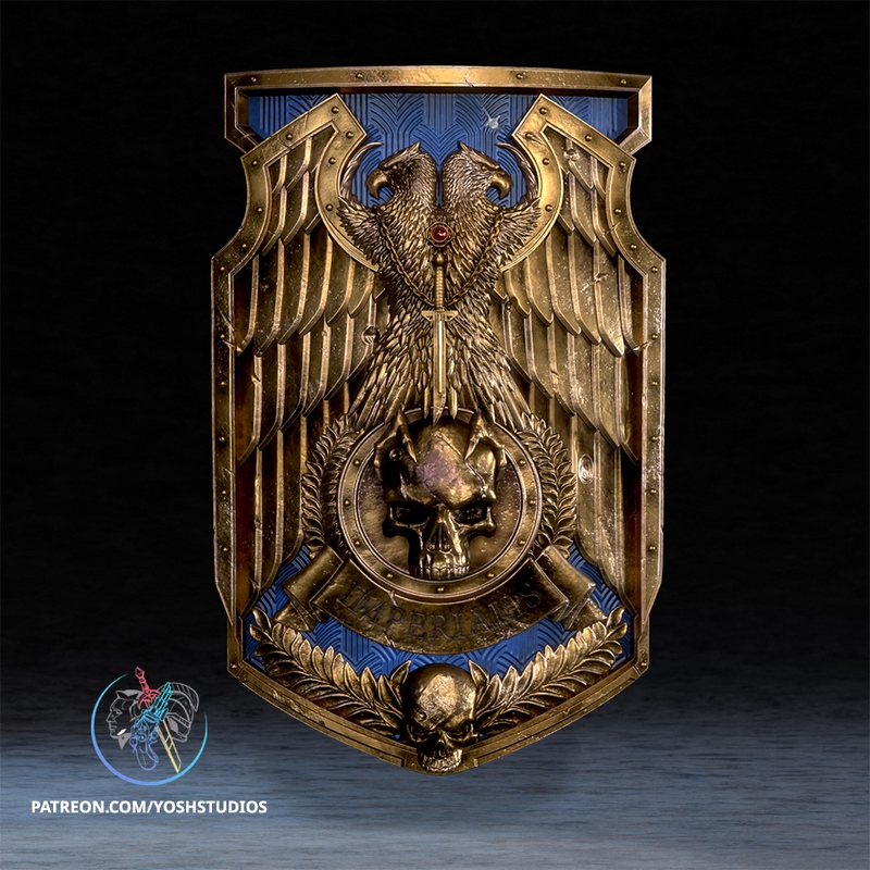 战锤盾牌 3D打印模型|Yosh Studios – Warhammer Shield – 3D Print Model