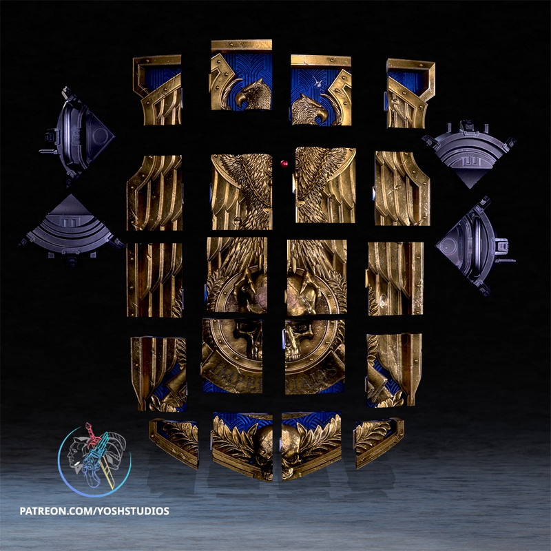 战锤盾牌 3D打印模型|Yosh Studios – Warhammer Shield – 3D Print Model